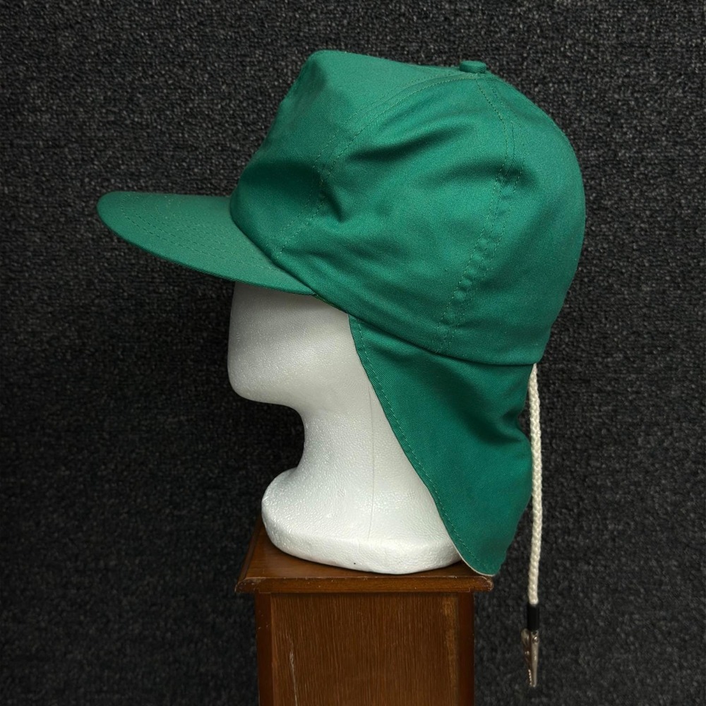 Vintage Fishing Hat Neck Flap Clip Bass Pro‎ Shops Kelly Green USA Made Medium